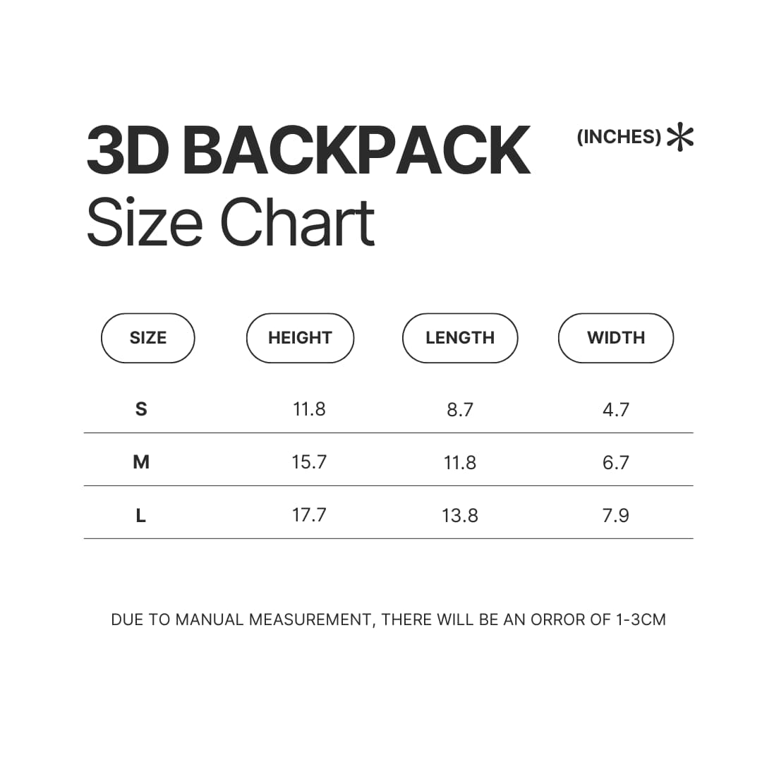 3D Backpack Size Chart - Helluva Boss Store