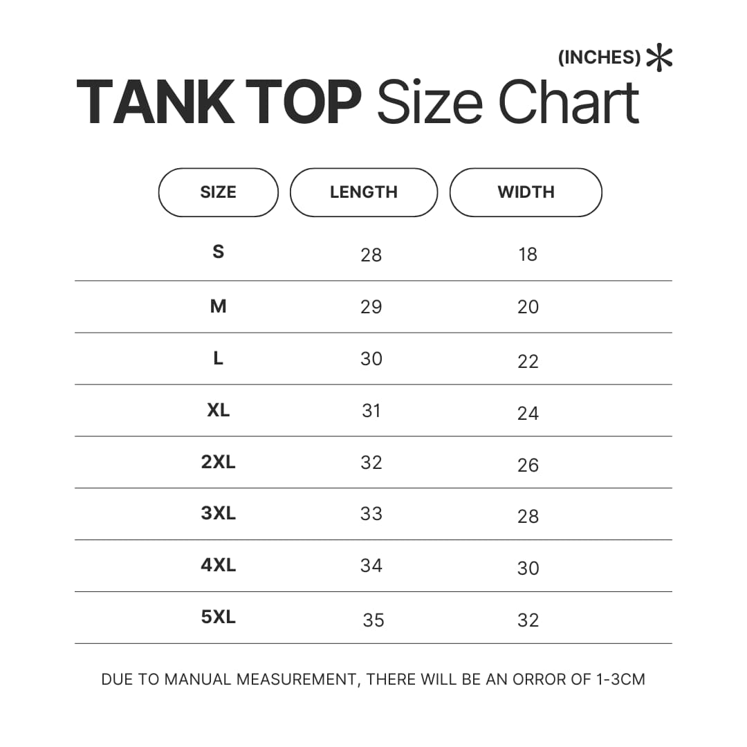 Tank Top Size Chart - Helluva Boss Store
