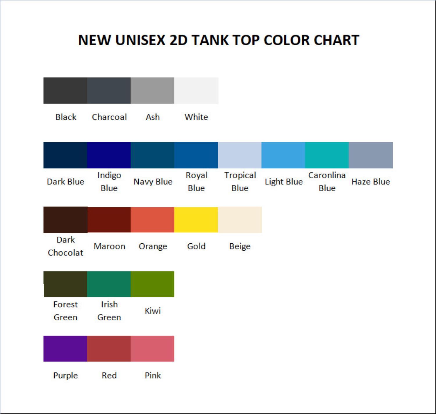 tank top color chart - Helluva Boss Store