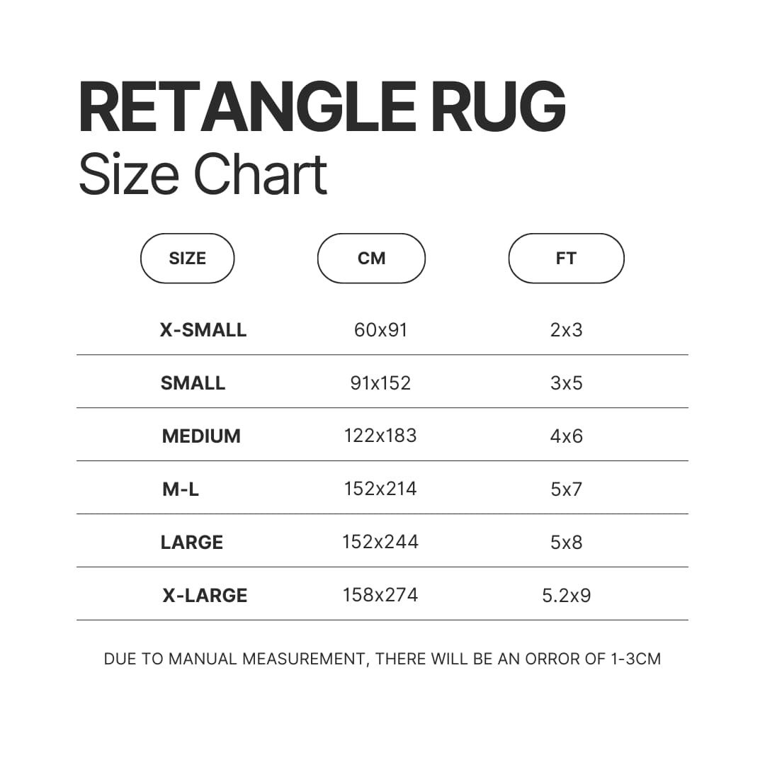 Retangle Rug Size Chart - Helluva Boss Store