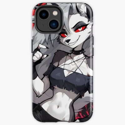 Loona Helluva Boss Fan Art Goth Anthro Wolf Girl Neon Aesthetic Iphone Case