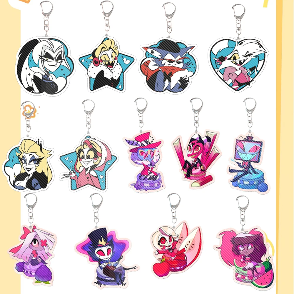 Helluva Boss Charlie Morningstar Vaggie Alastor Lute Acrylic Keychain