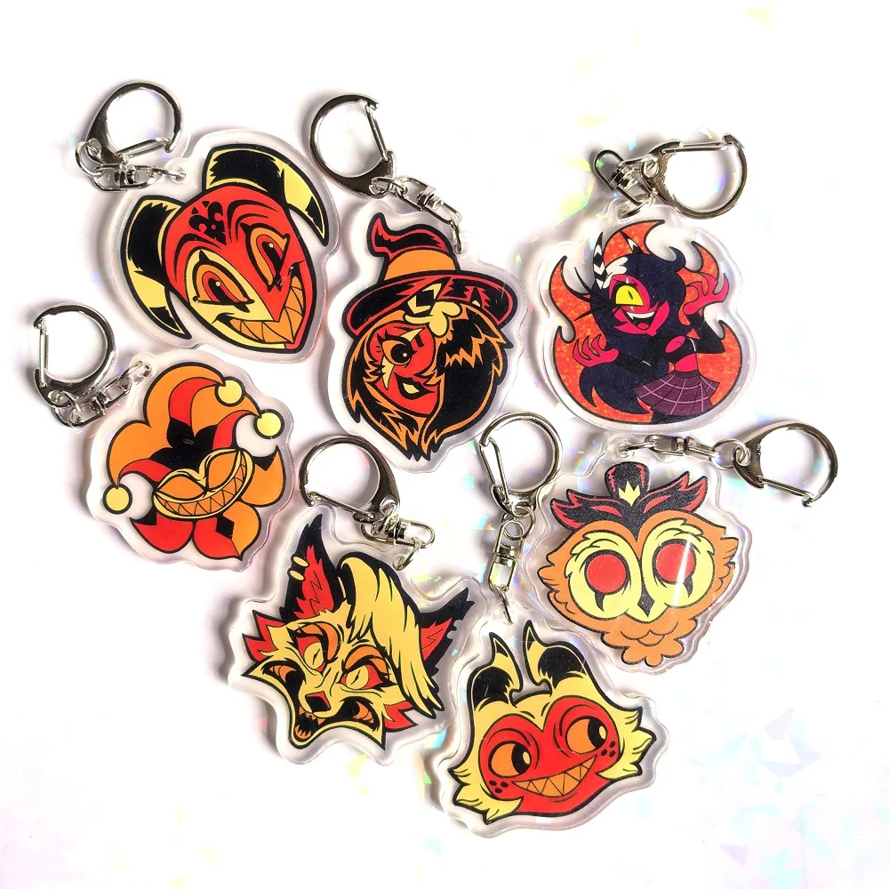 5CM Cartoon Helluva Boss Transparent Key Chains